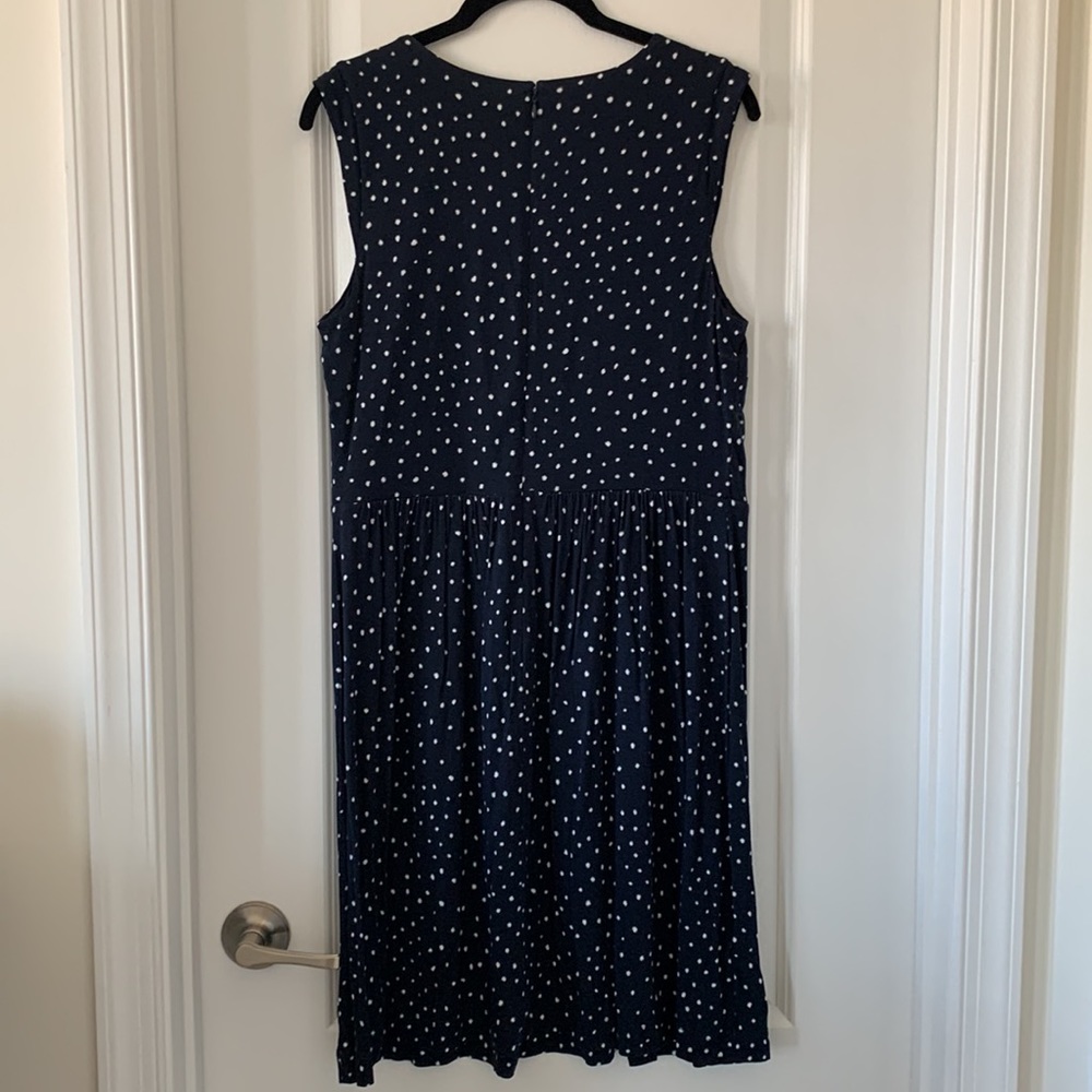 NWT LOFT Black/White Polka Dot Print Cap Sleeves Dress Size M - Picture 8 of 16